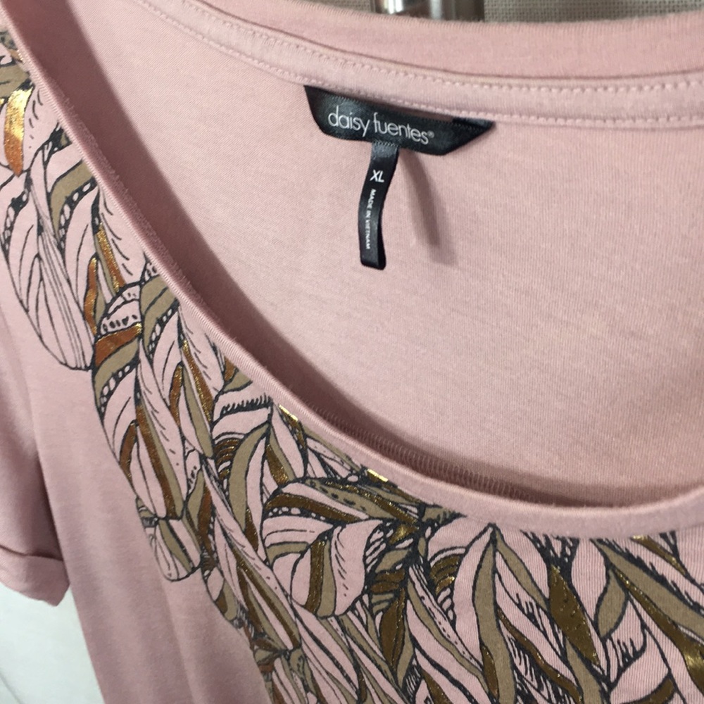 Daisy fuentes dusty pink gold tshirt - Picture 6 of 6